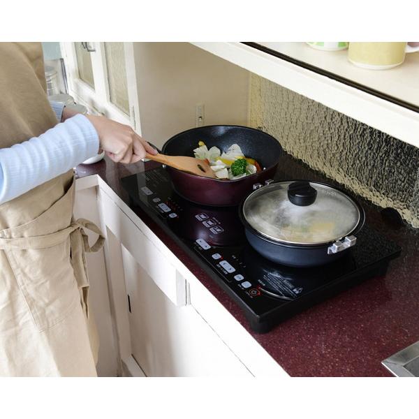 ヤマゼン 2口IH調理器   YET-W1452-B ［2口 /100V］ | 山善 | 01