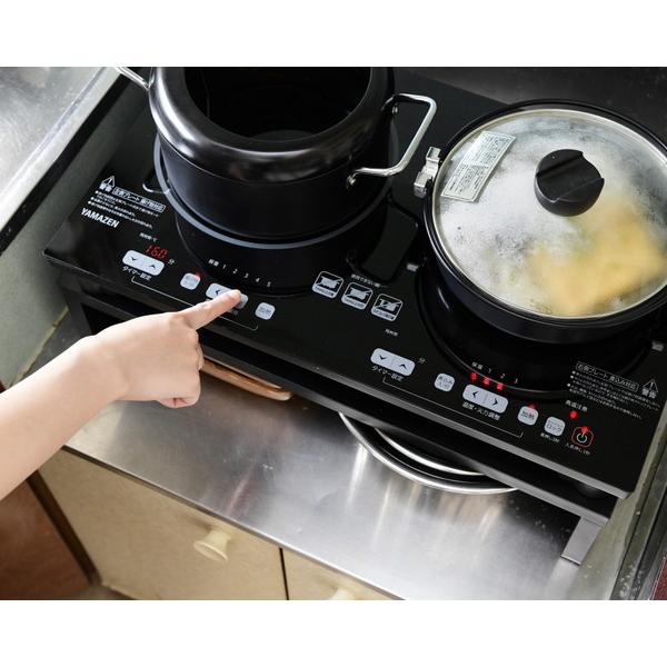 ヤマゼン 2口IH調理器   YET-W1452-B ［2口 /100V］ | 山善 | 05