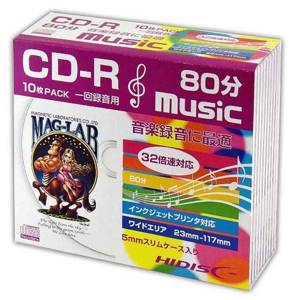 磁気研究所 CD-R音楽用 80分 32倍速対応 10枚 5mmSlimケース入りホワイトワイドプリンタブル HDCR80GMP10SC | 磁気研究所 | 01