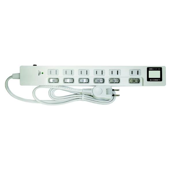 ハイディスク ワットメーター付電源タップ HDTAC6WMWH   HDTAC6WMWH ［1.5m /6個口 /スイッチ付き（個別）］ |  | 01