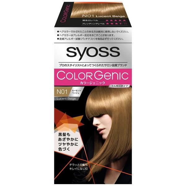 シュワルツコフヘンケル syoss(サイオス) カラージェニック ミルキーヘアカラー NO1 ルーセントベージュ （） 〔カラーリング剤〕 |  | 01
