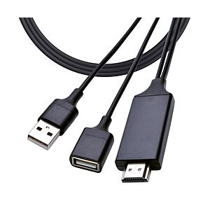 ラスタバナナ A to HDMI iPhone/iPad用ミラーリング 3m  ブラック R30HEAH01BK | ラスタバナナ