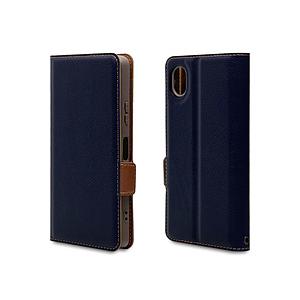 ラスタバナナ Xperia Ace III(SO-53C/SOG08)薄型手帳ケース サイドマグネット  ネイビー×ブラウン 6979XPA3BO | ラスタバナナ