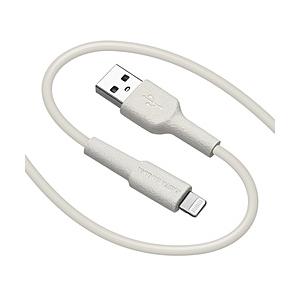ラスタバナナ USB A to Lightning cable やわらか 1.5m  ライトグレー R15CAAL2A02LGRY 【864】 | ラスタバナナ