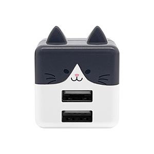 ラスタバナナ モバにゃー AC充電器 USB A×2ポート 2.4A  はっち RAC2A2A02HAC | ラスタバナナ