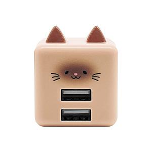 ラスタバナナ モバにゃー AC充電器 USB A×2ポート 2.4A  モネ RAC2A2A02MNE | ラスタバナナ