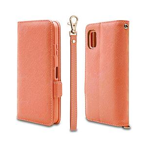 ラスタバナナ AQUOS wish3 ハンドストラップ付き手帳型ケース CPK カード4枚  コーラルピンク 7556AQOW3BO 【864】 | ラスタバナナ