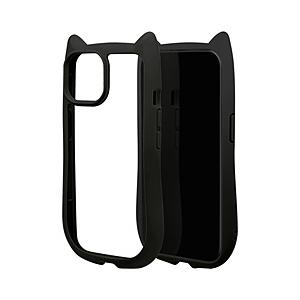ラスタバナナ iPhone 15 猫耳ケース mimi TPU×PC  ブラック | ラスタバナナ