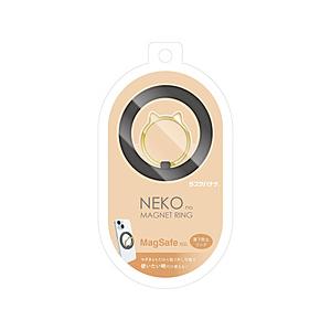 ラスタバナナ Magsafe用猫型スマホリング NEKO no MAGNET RING 猫小  ブラック×ゴールド RMRNG02BKGD | ラスタバナナ