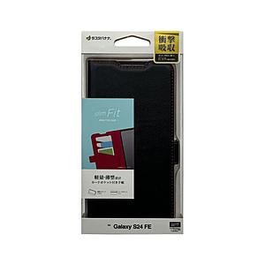 ラスタバナナ Galaxy S24 FE 薄型手帳サイドマグネットケース 衝撃吸収  ブラック×レッド 8458GS24FBSMBKR 【864】 | ラスタバナナ