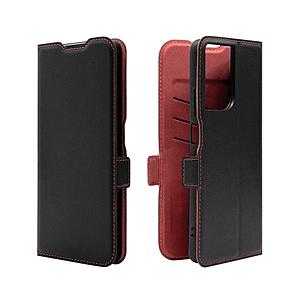 ラスタバナナ moto g06 薄型手帳ケース サイドマグネット  ブラック×レッド 9470MG06BSMBKR | ラスタバナナ