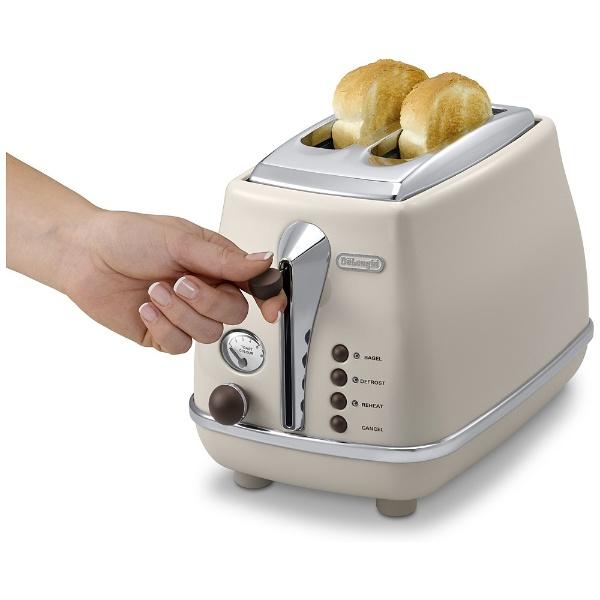 デロンギ ポップアップトースター 「アイコナ・ヴィンテージ コレクション」（4〜10枚切・2枚）　CTOV2003J-BG ドルチェベージュ | デロンギ | 01