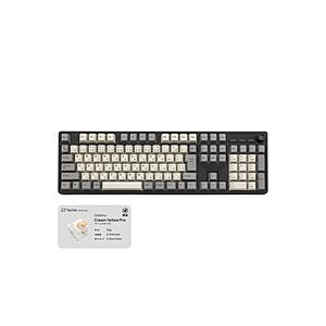 IKBC IK-CD108HBPLS-O/CY フルサイズワイヤレスメカニカルキーボード CD108HB+(Cream yellow静音 / 日本語配列)  ブラック IK-CD108HBPLS-O/CY | 