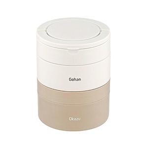 ベストコ ベストコ 弁当箱 2段 700ml 保温 丸型 大容量  ホワイト NQ-211 【864】 | 