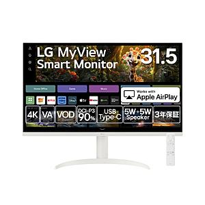 LG(エルジー) USB-C対応 PCモニター MyView Smart Monitor  32SR75U-W ［31.5型 /4K(3840×2160） /ワイド /60Hz］ | LGエレクトロニクス