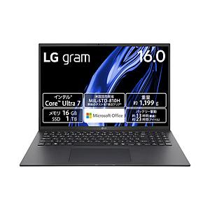 ノートパソコン LG gram 16Z90S-MA78J2 ［16.0型 /Windows11 Home /intel Core Ultra 7 /メモリ：16GB /SSD：1TB /Office HomeandBusiness /英語版キーボード… | LGエレクトロニクス