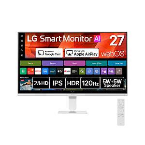 LG(エルジー) PCモニター LG Smart Monitor AI ホワイト 27U511SB-W ［27型 /フルHD(1920×1080) /ワイド /120Hz］ | LGエレクトロニクス