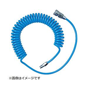 トラスコ中山 αウレタンコイルホースブルー カップリング付 8m TUCH10B | TRUSCO中山