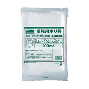 トラスコ中山 厚手ポリ袋 縦400X横300Xt0．1 100枚入 透明 B3040 | TRUSCO中山