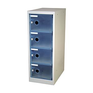 トラスコ中山 スケルトンロッカー 1列X4段 ブルー TSL4B | TRUSCO中山