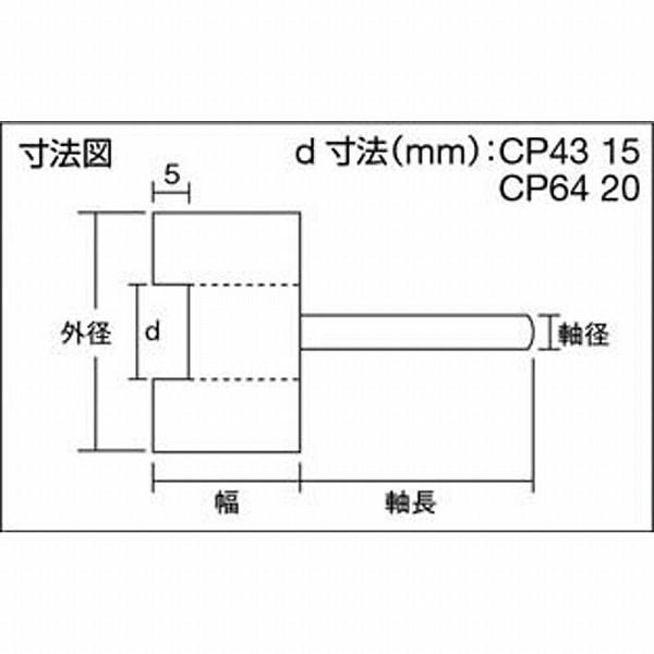 トラスコ中山 CP64 TRUSCO ベベルフラップホイール 外径60X厚40X軸6 5個入 40♯ | TRUSCO中山 | 03