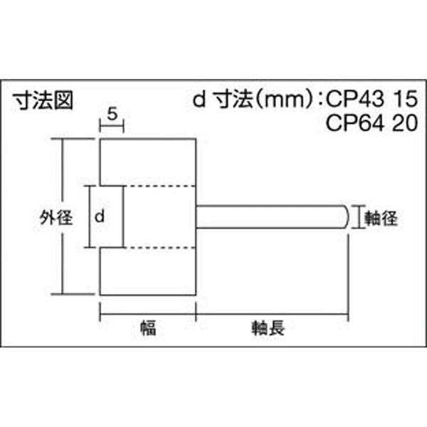 トラスコ中山 CP64 TRUSCO ベベルフラップホイール 外径60X厚40X軸6 5個入 100♯ | TRUSCO中山 | 02