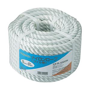 トラスコ中山 ナイロンロープ 3つ打 線径12mmX長さ20m R1220N | TRUSCO中山