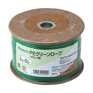 トラスコ中山 PEグリーンロープ 3つ打 線径4mmX長さ50m R450PEG | TRUSCO中山