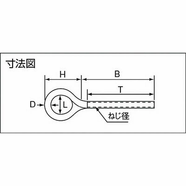 トラスコ中山 ロングアイボルト　ステンレス製　φ7×穴径18×M8　TIB8ML | TRUSCO中山 | 01