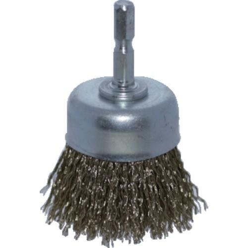 トラスコ中山 ＴＲＵＳＣＯ　軸付カップブラシ　Φ５０Ｘ軸６．３５　真鍮メッキ鋼線　０．２５線 | TRUSCO中山