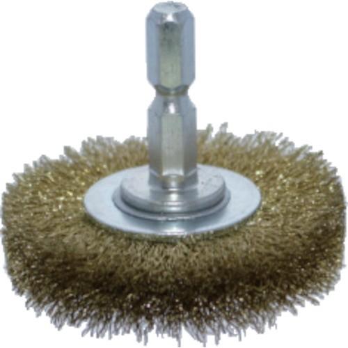 トラスコ中山 ＴＲＵＳＣＯ　軸付ホイールブラシ　φ５０Ｘ軸６．３５　真鍮線　線径０．１５ | TRUSCO中山