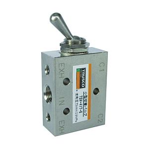 トラスコ中山 TRUSCO 4方向小型切替バルブ 5ポート 1／8 トグルレバータイプ TSV-41T-6 | TRUSCO中山