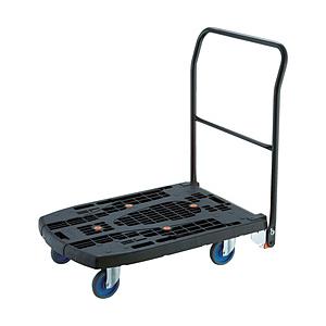 トラスコ中山 大型樹脂台車 カルティオビッグ フラット 折りたたみ回転ハンドルタイプ 900×600  ブラック MPK906F2BK | TRUSCO中山
