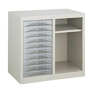 トラスコ中山 レターケース A4型・棚付コンビ 浅型引出し10個 A4S210T | TRUSCO中山