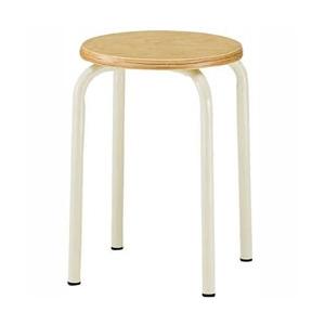 トラスコ中山 丸イス 木製座・塗装脚 Φ420XH450 木目 TMF24T