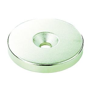 トラスコ中山 ＴＲＵＳＣＯ　ネオジム丸径磁石　皿ネジ穴付　外径１８ｍｍ×４ｍｍ　Ｍ４　１個入り   T18R04-M4 | TRUSCO中山