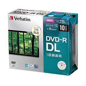 VERBATIMJAPAN 録画用DVD-R DL 2-8倍速 8.5GB 10枚【スリムケース / インクジェットプリンタ対応】　VHR21HP10D1-B 【ビックカメラグループオリジナル】 | 