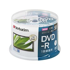 VERBATIMJAPAN 録画用DVD-R 1-16倍速 4.7GB 50枚【スピンドル / インクジェットプリンタ対応】　VHR12JP50SD1-B 【ビックカメラグループオリジナル】 | 