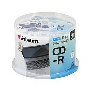 VERBATIMJAPAN データ用CD-R 700MB 50枚【スピンドル / インクジェットプリンタ対応】 SR80FP50SD1-B | 