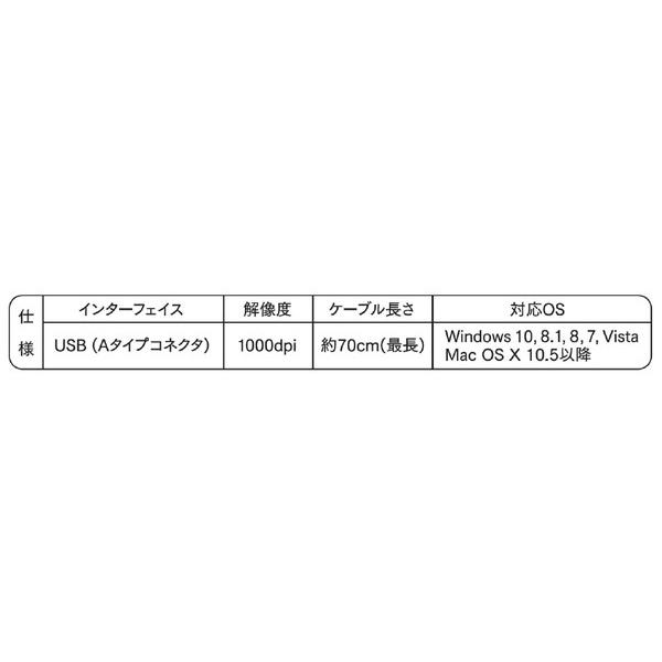 VERBATIMJAPAN 有線光学式マウス ［USB］ （巻き取り式・70cm・3ボタン・ブラック）　MUSMSZV3 |  | 04