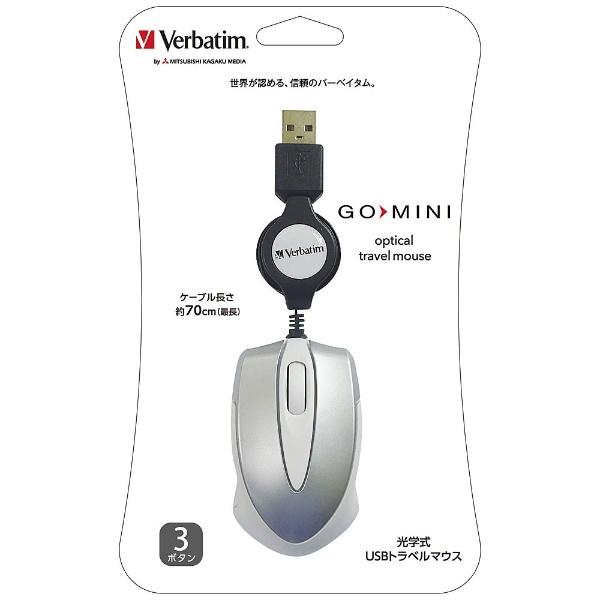VERBATIMJAPAN 有線光学式マウス ［USB］ （巻き取り式・70cm・3ボタン・ホワイト）　MUSTOWV3 |  | 01