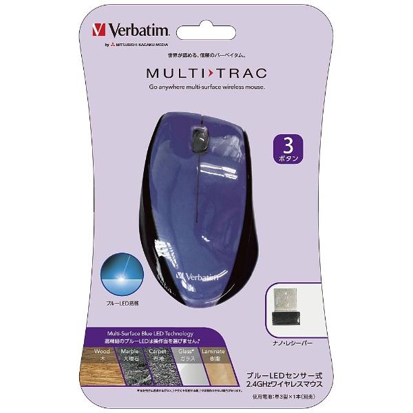 VERBATIMJAPAN ワイヤレスBlueLEDマウス ［2.4GHz・USB］ （3ボタン・パープル）　MUSWBLVV3 |  | 01