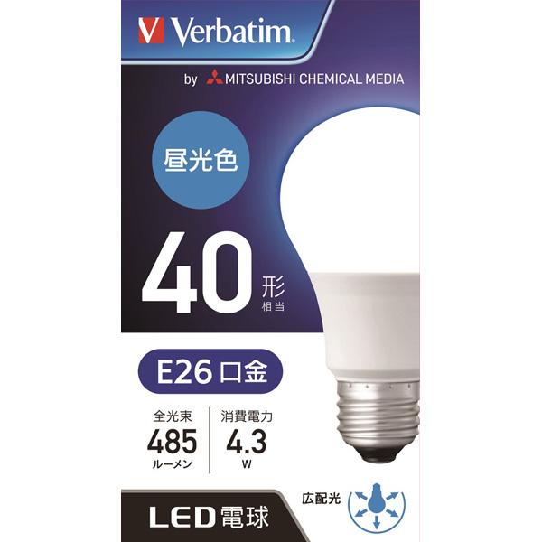VERBATIMJAPAN LED電球 「バーベイタム」（一般電球形［広配光タイプ］・全光束485lm／昼光色相当・口金E26） LDA4D-G/LCV1 【864】 |  | 01