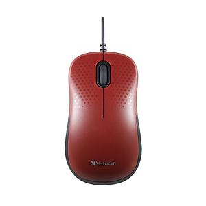 VERBATIMJAPAN MUSYSRV3(レッド)　有線光学式マウス 静音モデル［USB 1.5m・Mac／Win・3ボタン］ | 