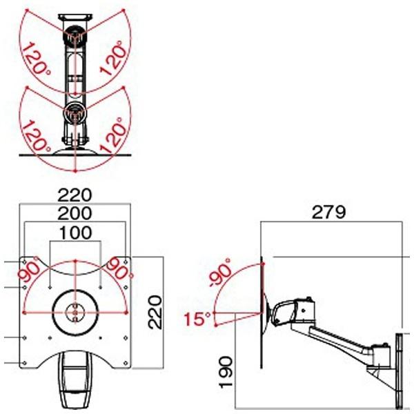 ハヤミ工産 モニターアーム　AR-272W 【864】 |  | 06