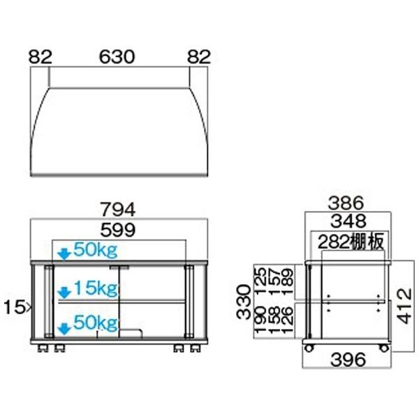 ハヤミ工産 26V〜32V型対応テレビ台 TV-BS80H ハイタイプ｜y-sofmap｜06