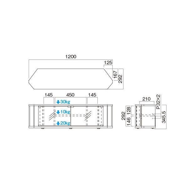 ハヤミ工産 テレビ台 TVKG1200 【お届け日時指定不可】 |  | 02
