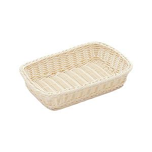 萬洋 樹脂バスケット 角長 30cm 白 ＜WBS2303＞ 【864】 | 