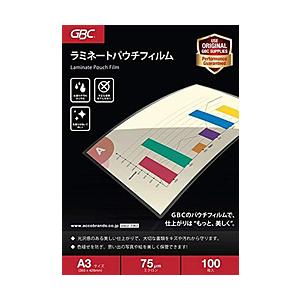 アコ・ブランズ・ジャパン ラミネートフィルム（A3サイズ用）100枚　LFM-R075A3 | 