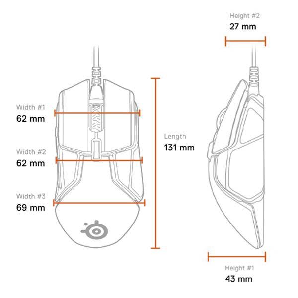 SteelSeries Rival 600　有線光学式ゲーミングマウス［USB 2m・Win／Mac・7ボタン］ 62446 | SteelSeries | 10